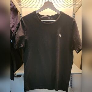 Elegant Black Short Sleeve Tee with Embroidered Detail